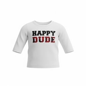 First Impressions Happy Dude Kids Shirt - White 3-6 Months NWT